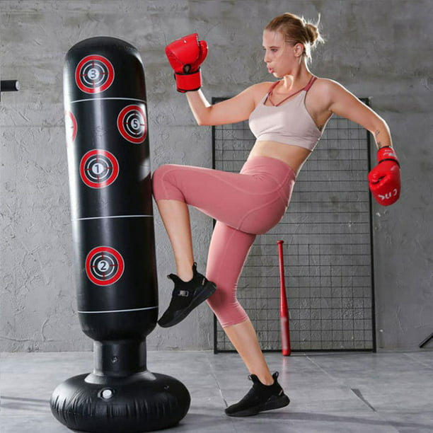 63 inch Inflatable Boxing Punching Bag Free Standing Adult Kid Fitness Training.